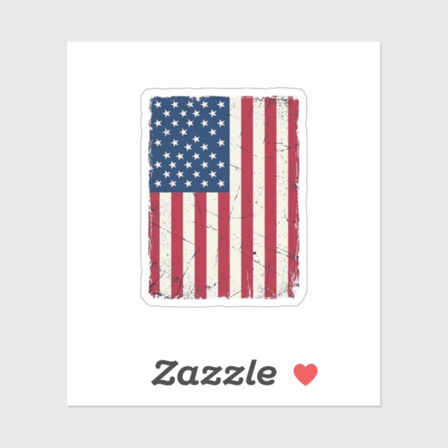 Sticker Chemise vectorielle du drapeau américain en détres (Feuille)