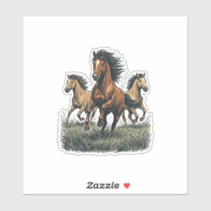 Sticker Chemise vectorielle occidentale de chevaux sauvage