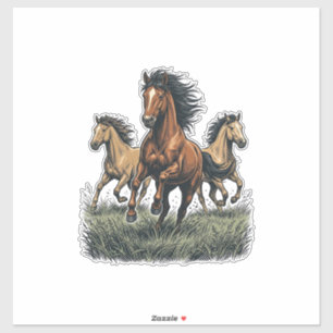 Sticker Chemise vectorielle occidentale de chevaux sauvage