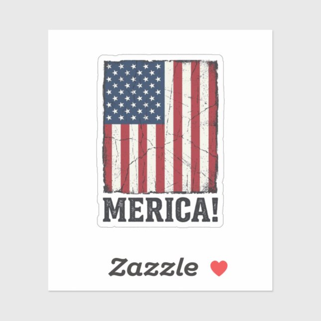 Sticker Chemise vectorielle patriotique drapeau Merica en  (Feuille)