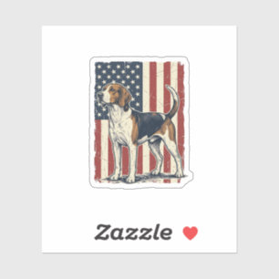 Sticker Chemise vectorielle vintage Hound Dog drapeau patr
