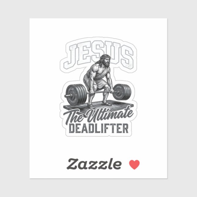 Sticker Chemise Vectorielle Vintage Jésus Ultimate Deadlif (Feuille)
