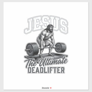 Sticker Chemise Vectorielle Vintage Jésus Ultimate Deadlif