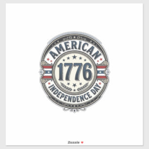 Sticker Chemise Vintage 1776 Fête de l'Indépendance Améric