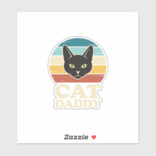 Sticker Chemise Vintage Cat Daddy Black Cat Retro Sunset D