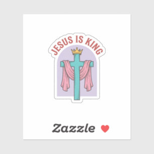 Sticker Chemise Vintage Christian T-Shir Jésus Est Roi Cou