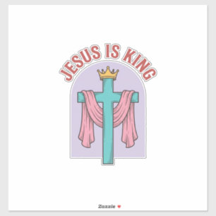 Sticker Chemise Vintage Christian T-Shir Jésus Est Roi Cou