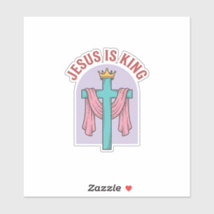 Sticker Chemise Vintage Christian T-Shir Jésus Est Roi Cou