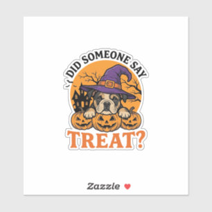 Sticker Chemise Vintage de Chien de Sorcière de Bulldog d'