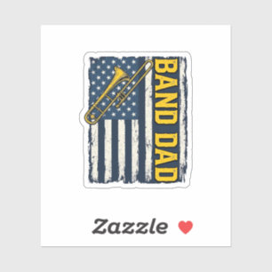 Sticker Chemise vintage drapeau américain trombone papa gr