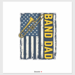 Sticker Chemise vintage drapeau américain trombone papa gr