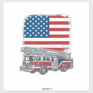 Sticker Chemise vintage du drapeau américain de la camion