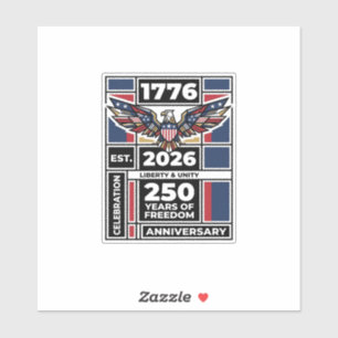 Sticker Chemise Vintage Eagle 1776 2026 Typographie Patrio