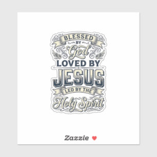 Sticker Chemise Vintage Esprit Saint Jésus Bénis de Dieu