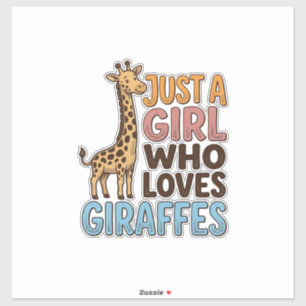 Sticker Chemise Vintage Juste Une Fille Qui Aime Les Giraf