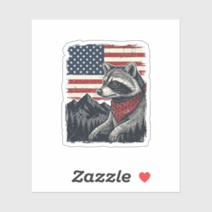Sticker Chemise vintage patriotique avec drapeau de montag