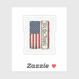 Sticker Chemise vintage patriotique We the People Drapeau 
