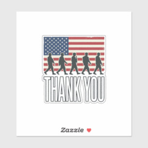 Sticker Chemise vintage silhouette drapeau militaire Merci