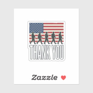 Sticker Chemise vintage silhouette drapeau militaire Merci