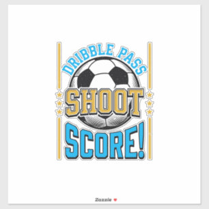 Sticker Chemise Vintage Soccer Dribble Pass Shoot Score De