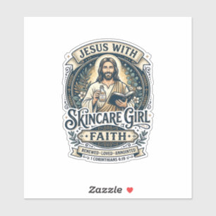Sticker Chemise Vintage Soins de peau Esthéticienne Jésus