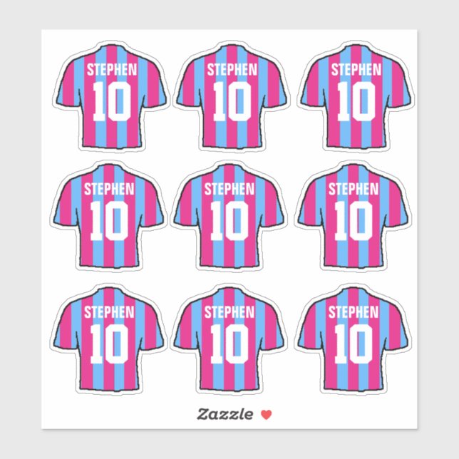 Sticker Chemises de football Claret Bleue (Feuille)