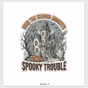 Sticker Chemises de Halloween ensorcelées de singes ailés_