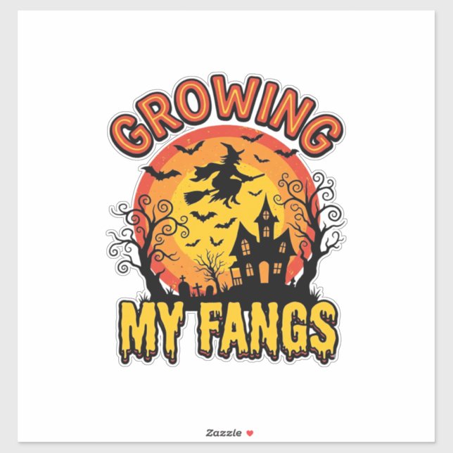 Sticker Chemises de vampire Halloween vintage Croissance d (Feuille)