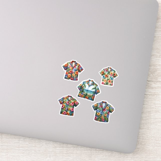 Sticker Chemises Hawaïennes Mode d'Été (Détail)