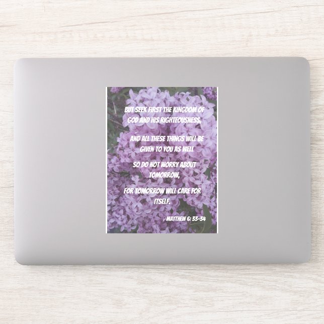 Sticker Cherchez Dieu et ne vous inquiétez pas Versets de  (Ordinateur)