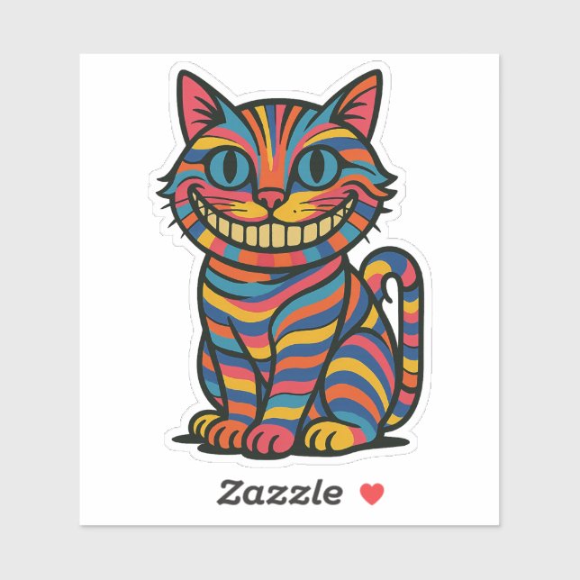 Sticker Cheshire Smile-Cut (Feuille)