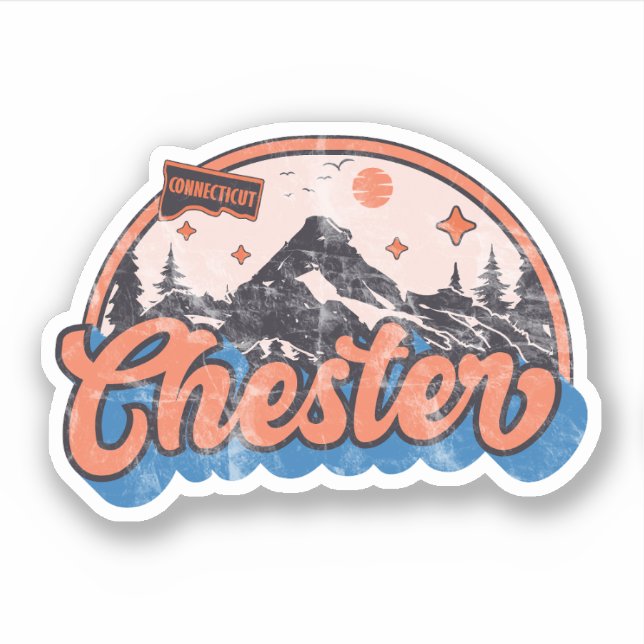Sticker Chester, Connecticut (Devant)
