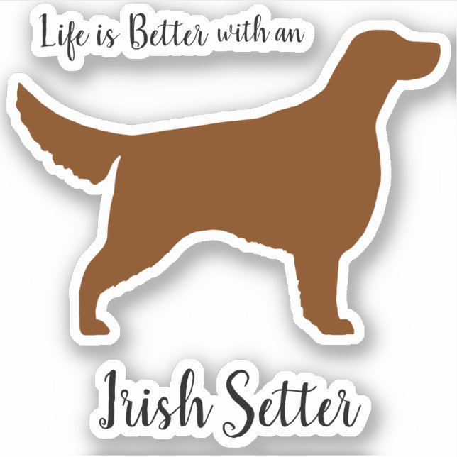 Sticker Chestnut Irlandais Setter Chien Silhouette Vinyl S (Devant)