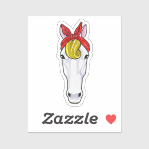 Sticker Cheval au ruban
