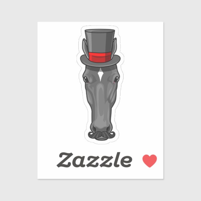 Sticker Cheval avec Cylindre (Feuille)