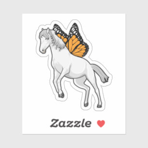 Sticker Cheval avec papillon