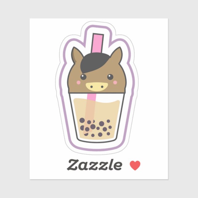 Sticker Cheval Boba (Feuille)