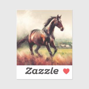 Sticker Cheval Brown de Noël Daté