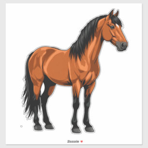 Sticker Cheval Brun Élégant