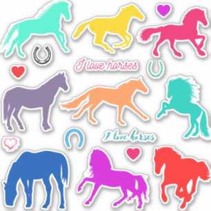 Sticker Cheval coloré