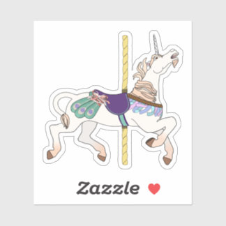 Sticker Cheval de carrousel licorne