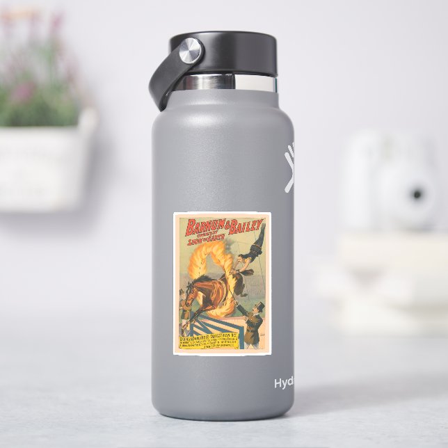 Sticker Cheval De Cirque Qui Traverse Un Flaming Hoop (HydroFlask)