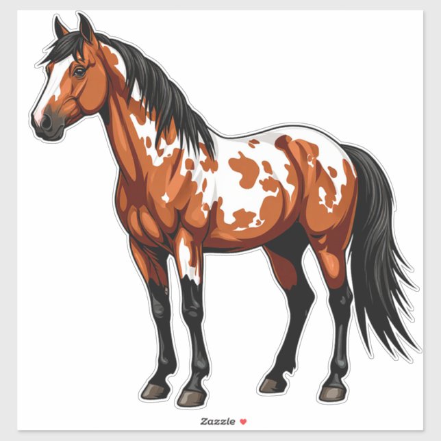 Sticker Cheval de peinture audacieux (Feuille)
