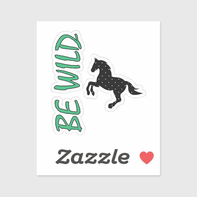 Sticker Cheval décoratif sauvage et fort (Feuille)