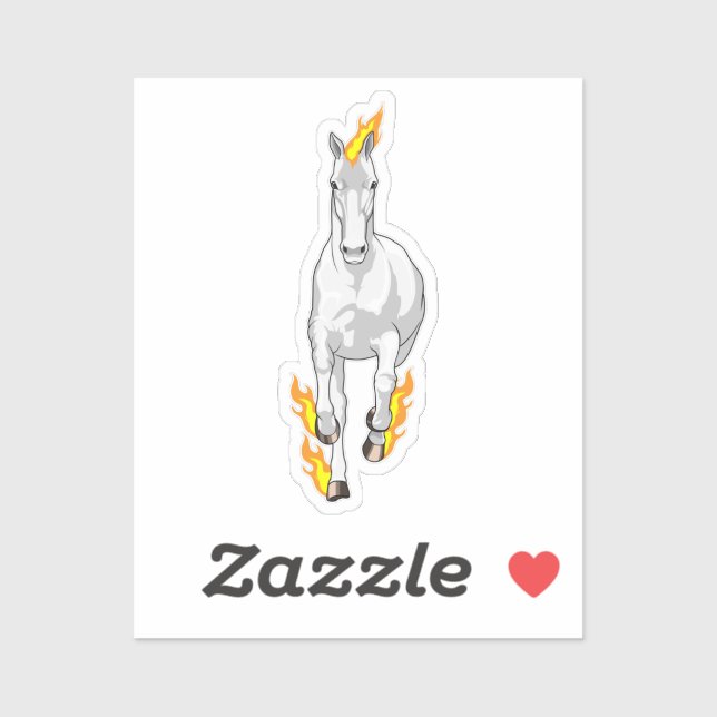 Sticker Cheval en Flammes (Feuille)