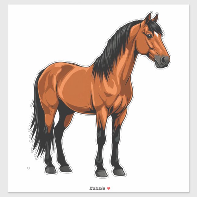 Sticker 🐎 Cheval équin majestueux pour les amoureux des a (Feuille)