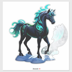 Sticker Cheval Mystique à Crinière Étoilée