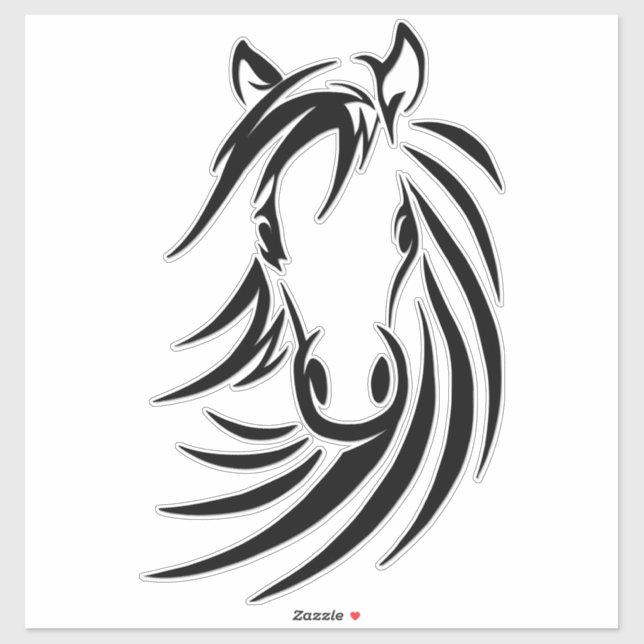 Sticker Cheval noir (Feuille)
