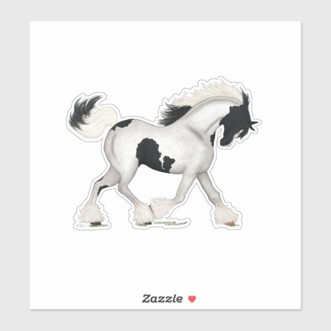 Sticker Cheval Pinto Pony (Feuille)