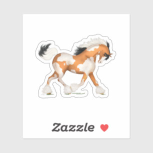 Sticker Cheval Tzigane Pinto d'or sur l'équestre